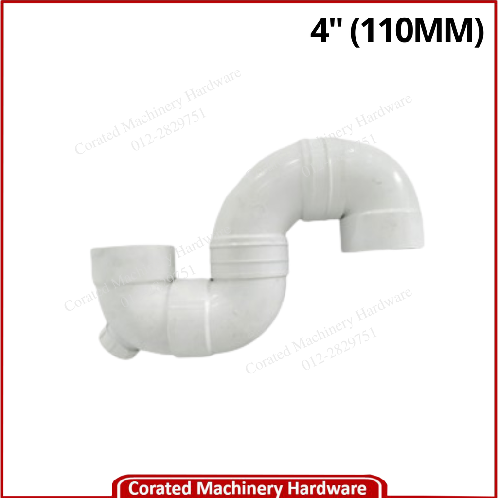 UPVC 4" (110MM) S-TRAP WITH I/O