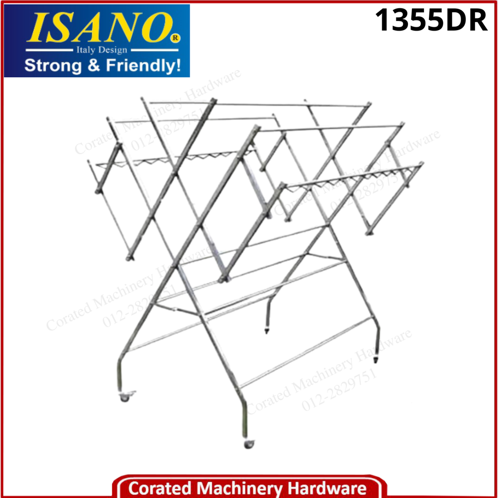 ISANO  S/STEEL (W TYPE ) DRYING RACK C/W SHOE HOOK