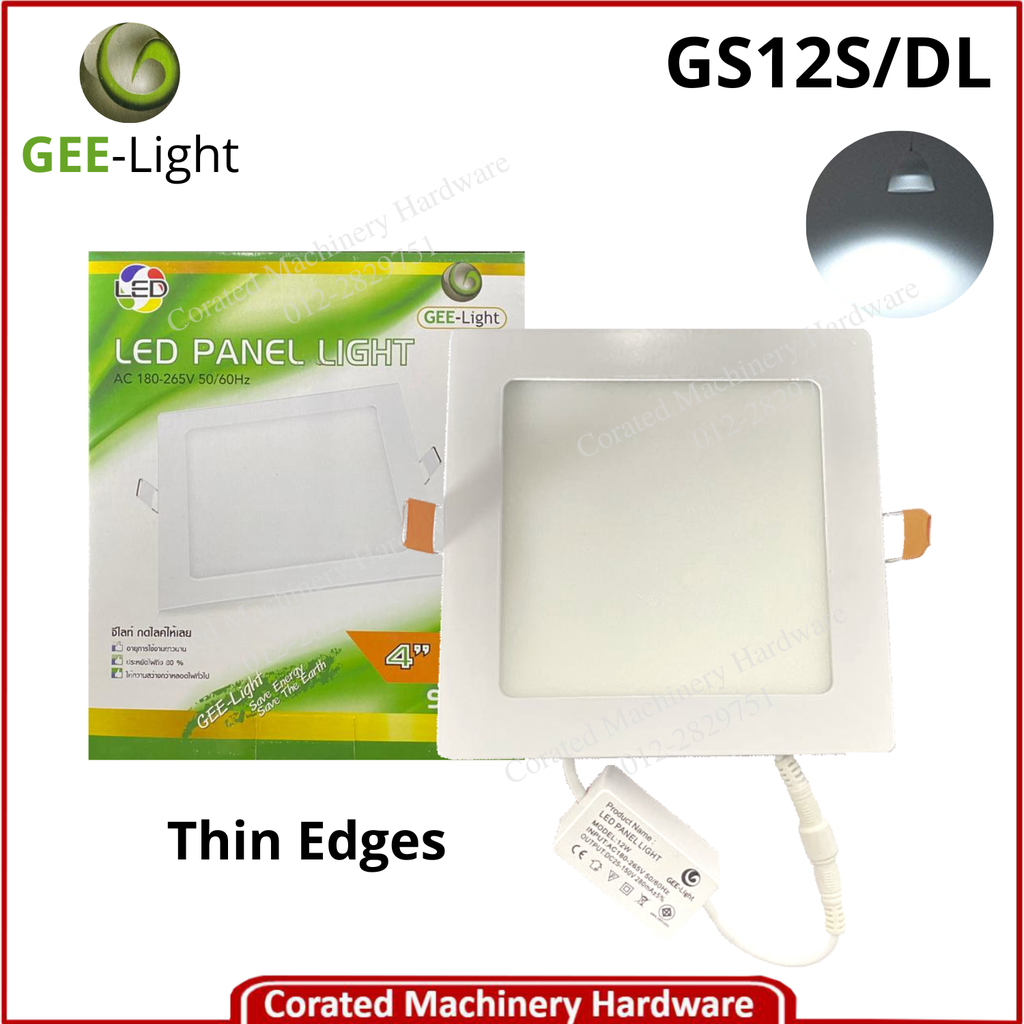 GEE-LIGHT 4" 12 WATT SQUARE LED SLIM PANEL LIGHT