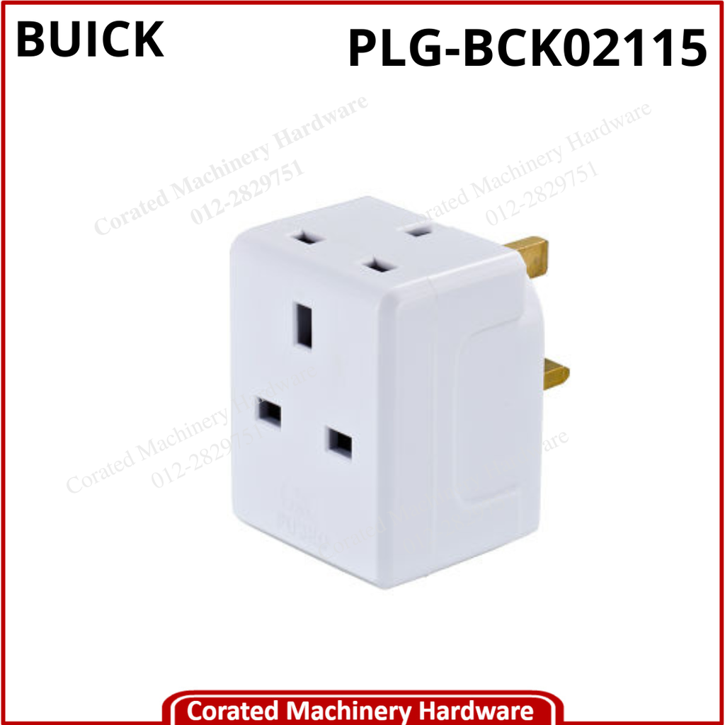 BUICK BS 13A 3 WAY WHITE SOCKET ADAPTOR